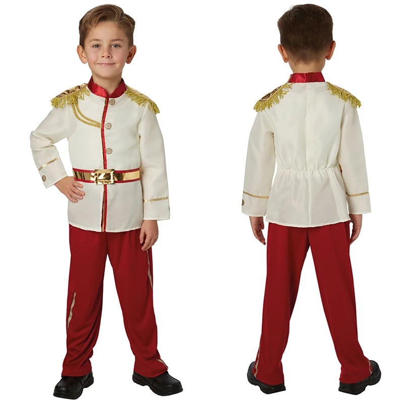 

Child Cosplay Prince Costume Halloween Role Play Costumes Handsome Boy Middle Ages Noble Royal Carnival Party Charming Suit