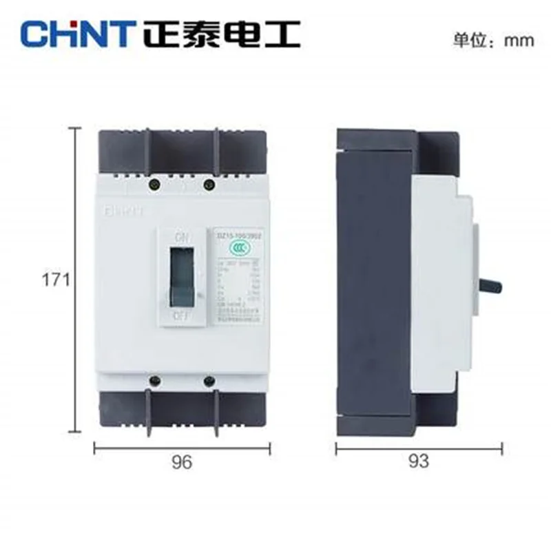 Chint Plastic Shell 2P 3P Leakage Circuit Breaker DZ15-100/3902 Air Switch 63A 80A 100A