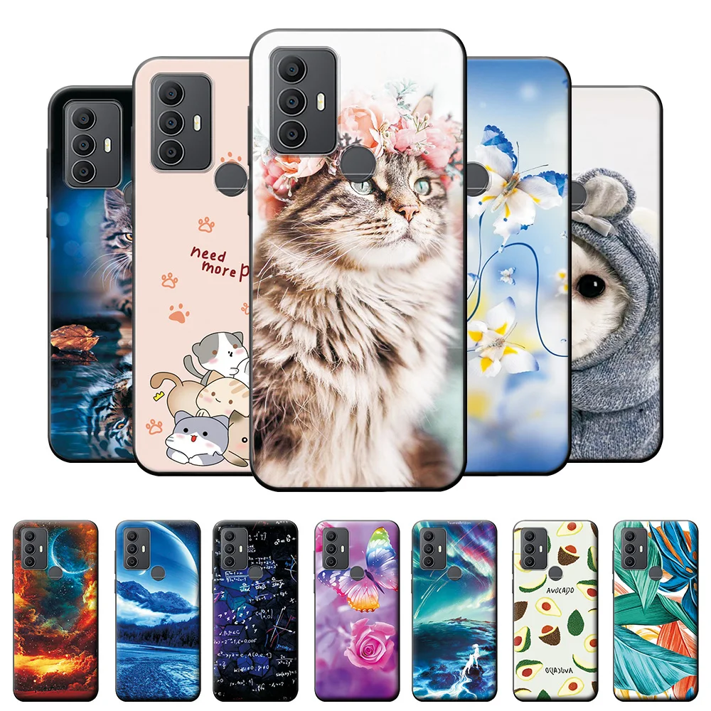 Per Tcl 306 Case Tcl 305 Soft Silicone Tpu Cute Cartoon Cover Posteriore Per Tcl 30Se Case Funda Per Tcl 30S 306 Paraurti Coque