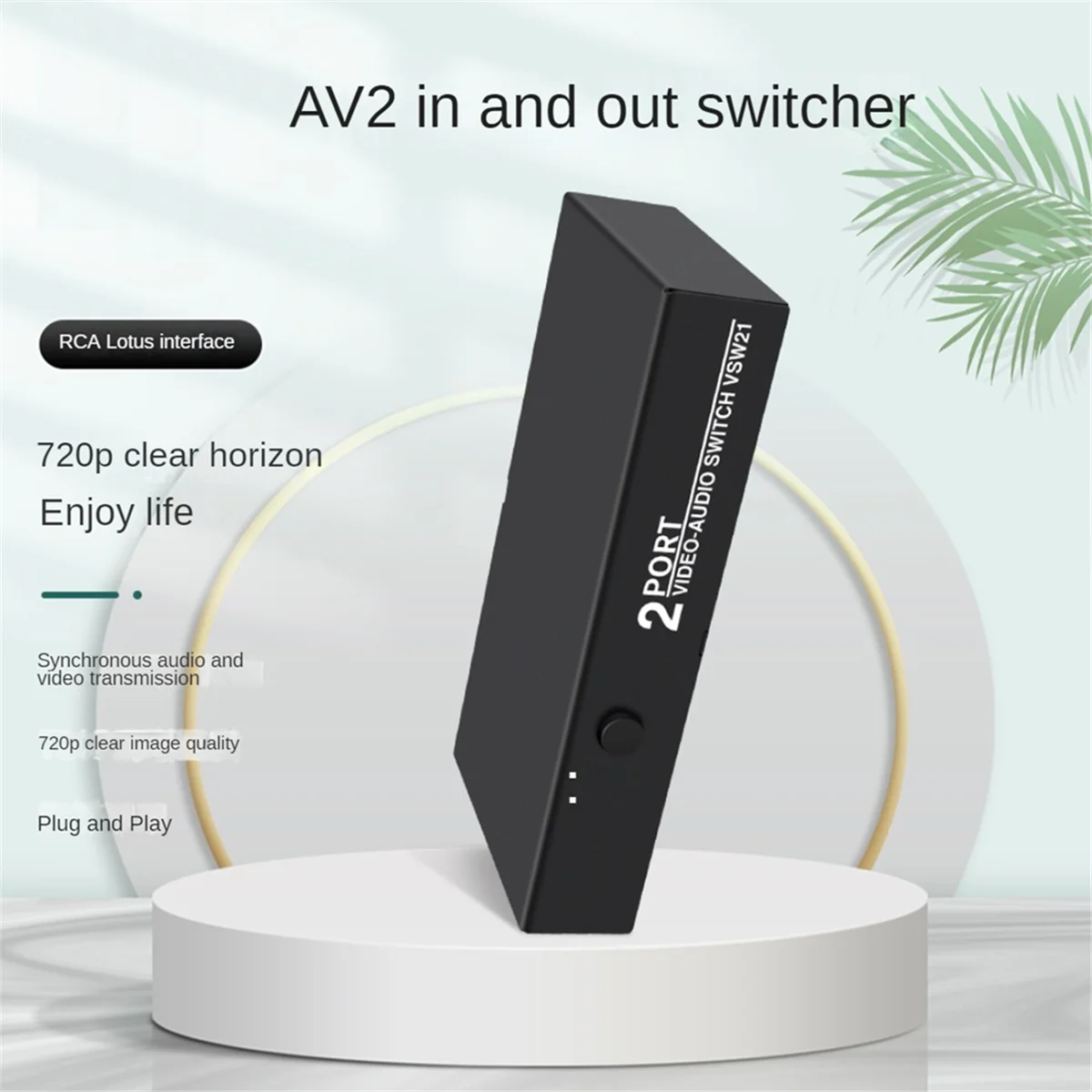 B68A 2 in 1 Out AV Switch Selector Box 2 Port 3RCA AV Audio Video Switch Splitter Hub Switcher for DVD Player STB HDTV TV Box