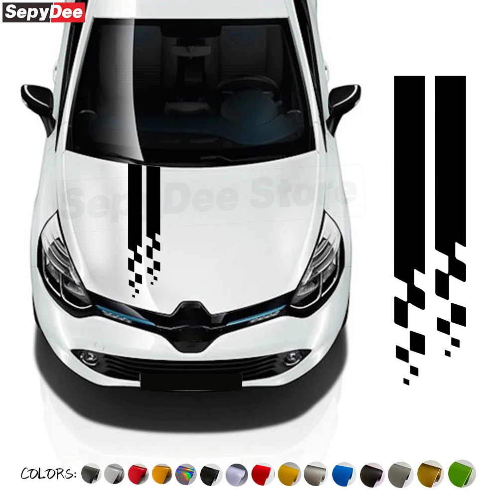 

Car Stripes Stickers Universal Hood Creative Personality Modified Decals Body Bonnet Scratches Cover Decorative Accessories