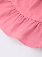 Robe bouffante grande taille pour femmes, décontractée, mignonne, élégante, épaules dénudées, manches lanternes, nœud, couleur unie, printemps et été 4