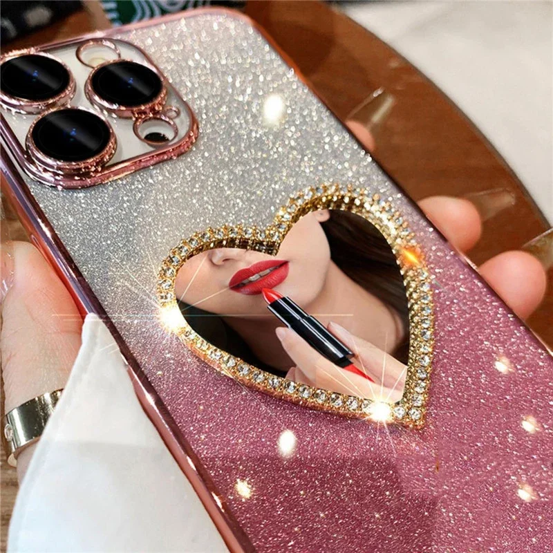 Luxury Glitter Diamond Mirror Phone Case For Samsung Galaxy S24 S23 S22 S21 FE Plus Ultra A15 A25 A35 A55 A14 A24 A34 A54 Cover