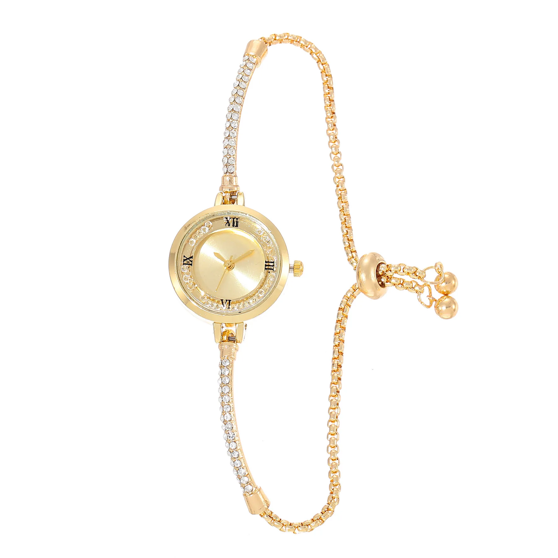 Women Watches Minimalist Circular Bracelet Diamond Crystal