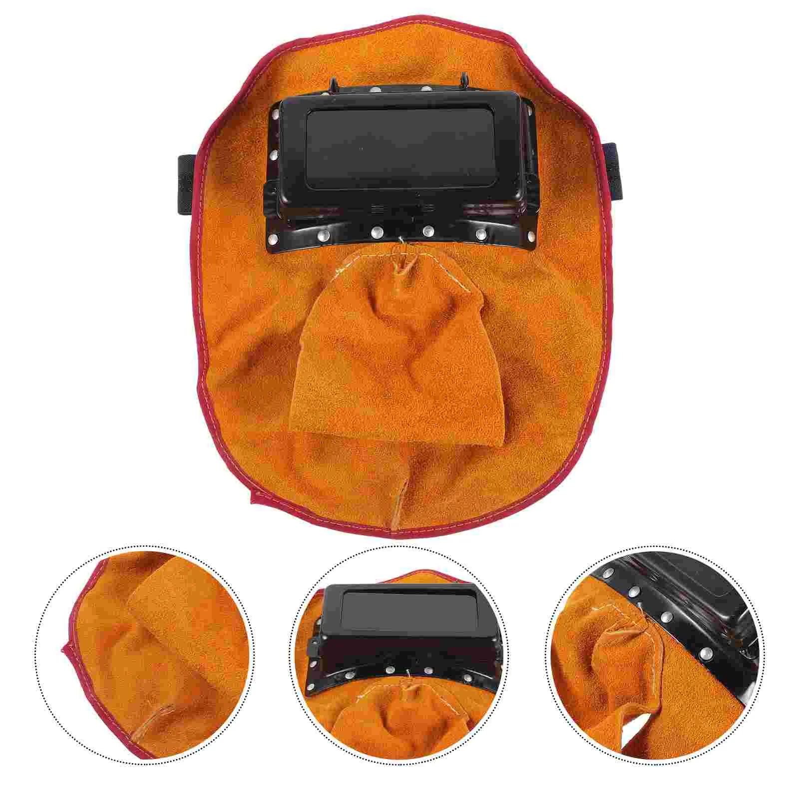 

Cowhide Leather Welder Hood Welding Helmet Protective Gear Mask Work Cap Welding Helmet Mask Lens Leather Welding Hood Work