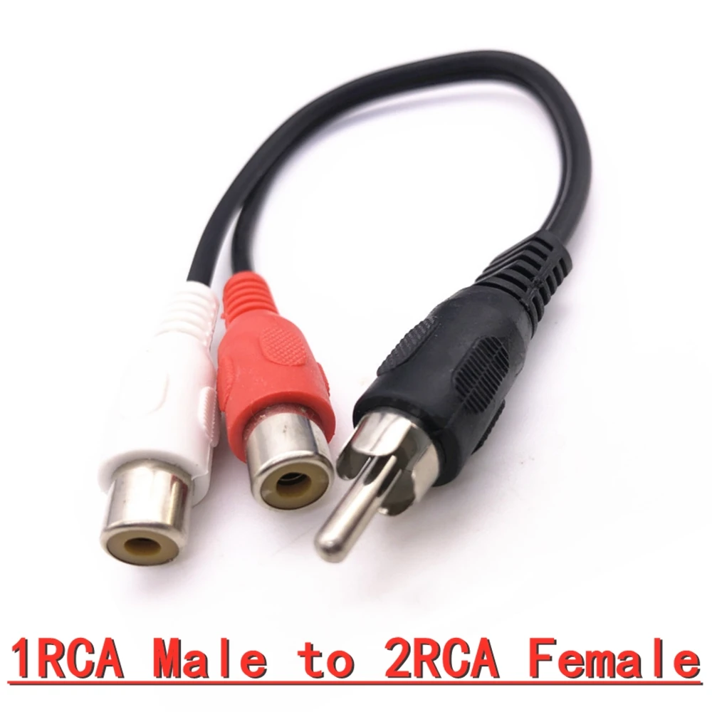 Gold-Plated RCA Audio Splitter Cable - Female to Male Adapter