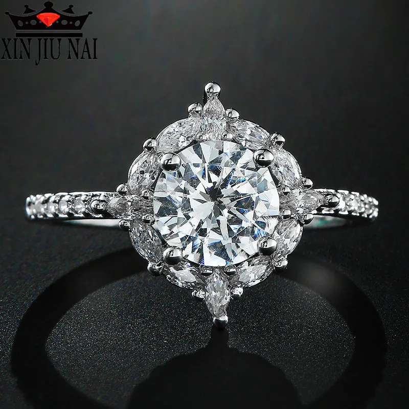 

AAA Big CZ Fashion Jewelry Female Style Silver Shining Elegant Wedding Garment Engagement Ring