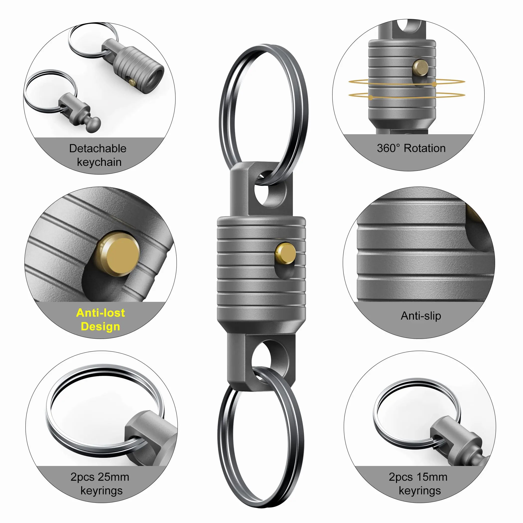 Titan-Schlüsselanhänger, stilvoller Schnellverschluss-Schlüsselanhänger, robuster Schlüsselanhänger, Premium-EDC-Schlüsselhalter für Outdoor-Aktivitäten, Edc-Reisen