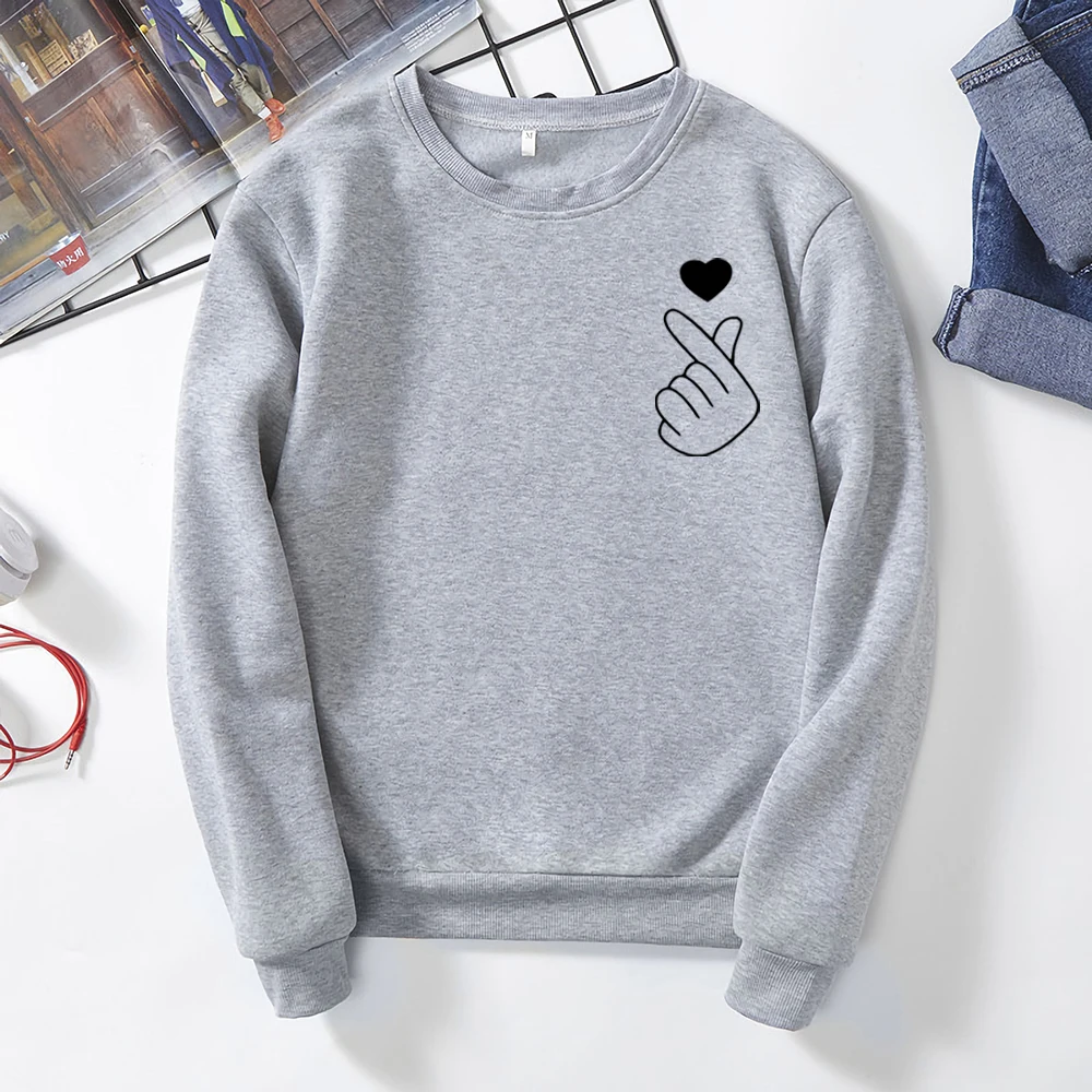 Korean Finger Heart Sweatshirt Korean Love Gift Cute Korean