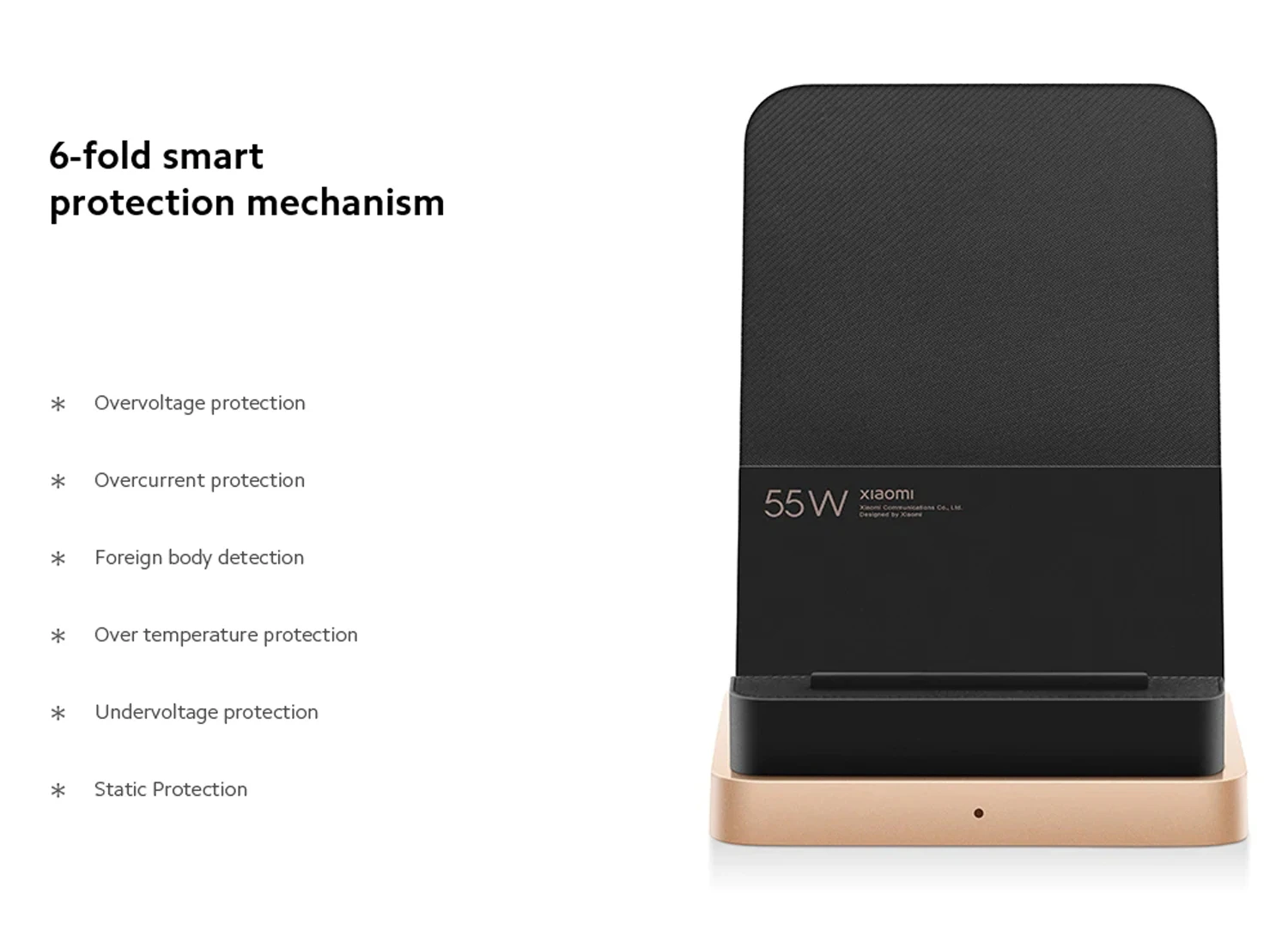 Xiaomi Vertical Wireless Charger 20W/55W Max Flash Charging Qi Compatible Multiple Safe Stand Horizontal for Mi 9 (20W) MIX 2S magsafe wireless charger