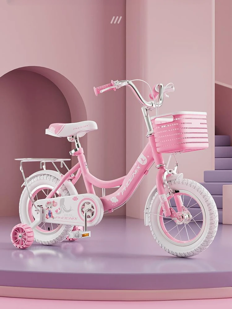補助輪付きの子供用自転車,ピンクの王女の自転車,14インチ,2〜12