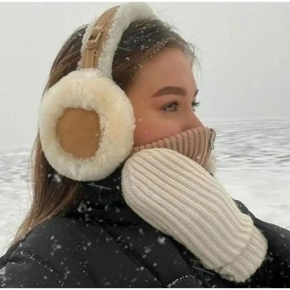 Plush Ear Muffs Warmer Foldable Ear Cover Women Men Winter Warm Earflaps Outdoor Skiing Cold Protection Ear-Muffs Cover warm earmuffs