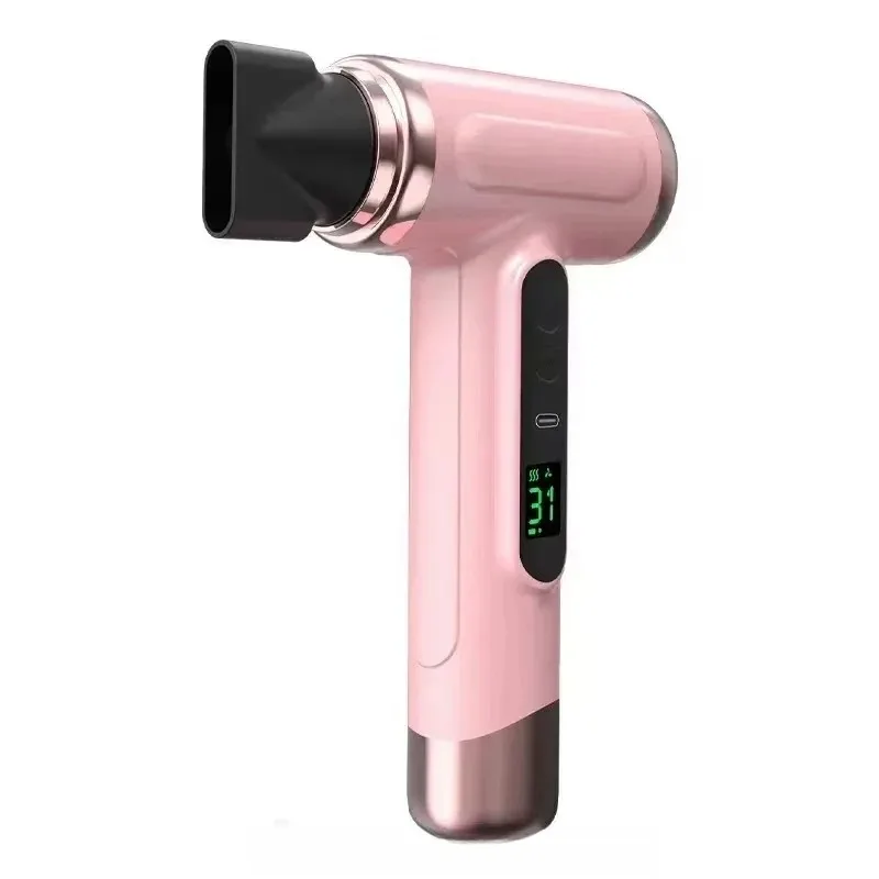 Portable USB Rechargeable Wireless Hair Dryer For Children's Dormitories Outdoor Travel With Strong Wind Powerful Blue Light 2