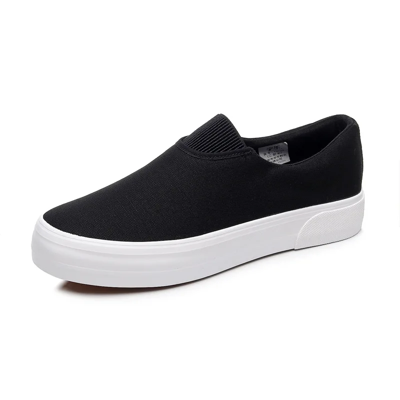 New Thickened Sole Trendy Canvas Shoes for Men's Casual Flat Bottom One Foot Pedal Shoes Sneakers  Zapatos Casuales 2