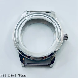 Premium Stainless Steel Watch Case with Arched Glass - Silver & Rose Gold Finishes (40mm Silver Case)