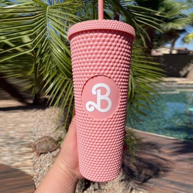 Let's Go Party Tumbler with Straw Personalize Name Hot Pink Barb Cup 16oz  BPA Free Acrylic Rubber Cute Water Bottles for Girls - AliExpress