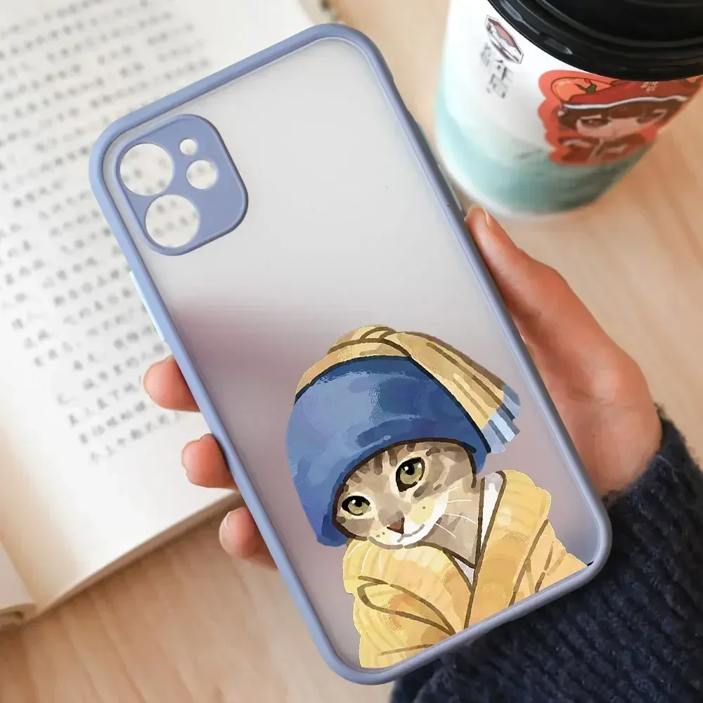 Vintage Van Gogh Cat Art Phone Case - Shockproof Hard Cover