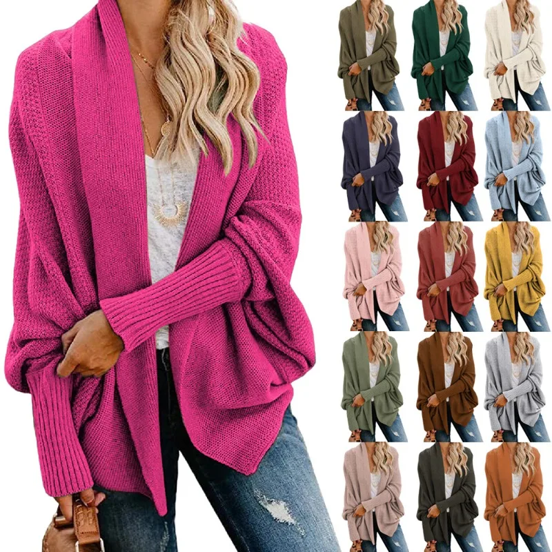 

Women's knitted loose cardigan, multi-colored shawl coat, autumn/winter sweater, new