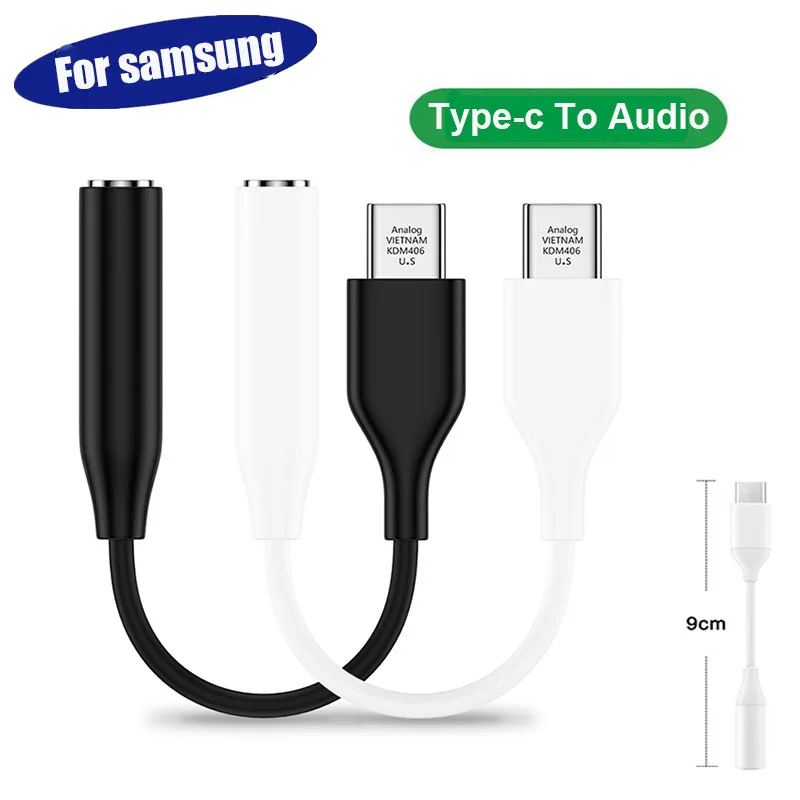 Official Samsung USB-C To Headphone Jack 3.5mm Aux Adapter - White