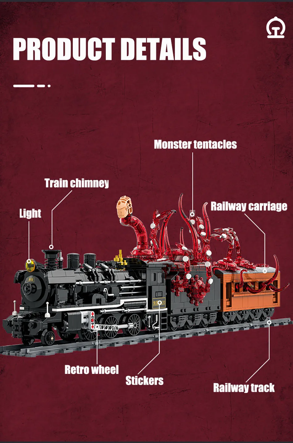 City MOC 1760pcs Classic Retro Steam Train Model Building Blocks Kit DIY Railway Track Monster Train Bricks Toys For Kids Gifts