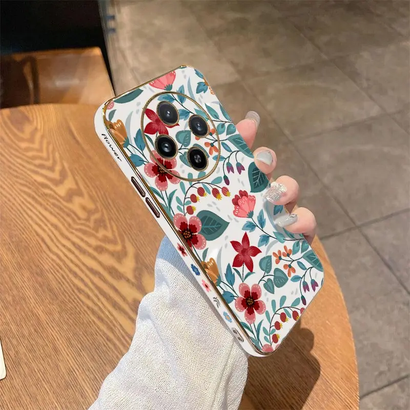 Aesthetic Flower Luxury Plating Phone Case - Soft Back Cover