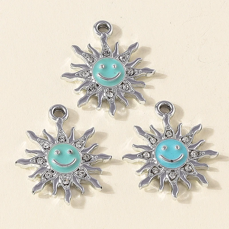 Leslie 10 Stück Emaille-Strass-Kristall-Anhänger mit griechischer Sonne für Anhänger, Ohrringe, Armbänder, Halsketten, Schmuckherstellung, DIY-Basteln – Detail 8