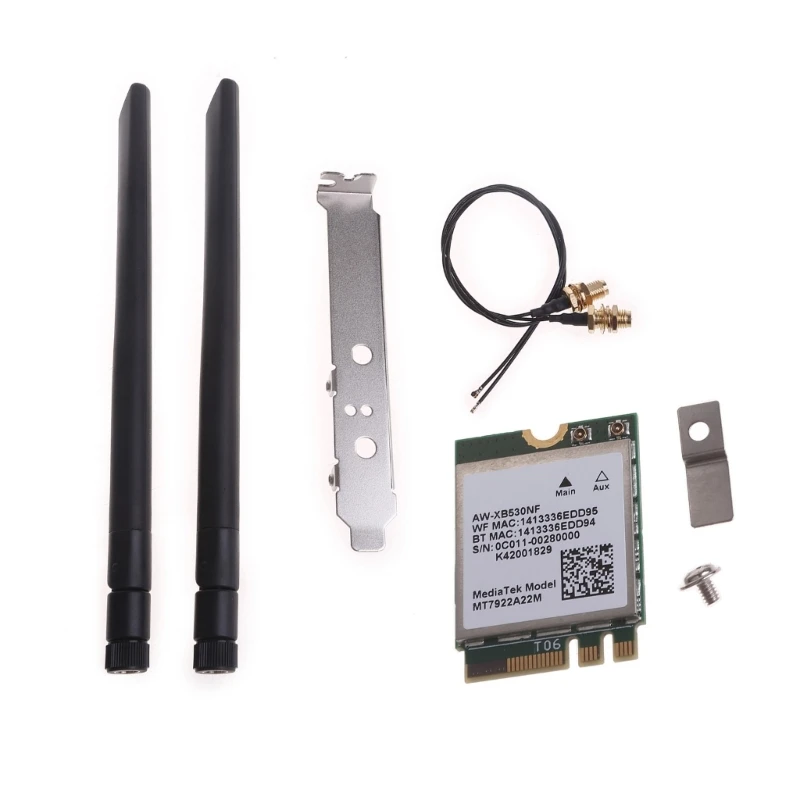 

Карта WiFi 6E RZ616 MT7922A22M Карта Настольные BT-совместимые беспроводные адаптеры 5.2