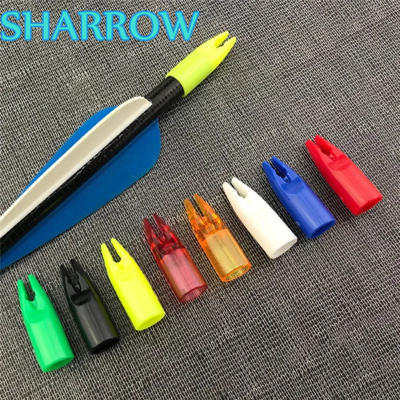 50Pcs Arrow Nocks ID 8mm Fit Wood Bamboo Arrow Shafts for Outdoor Sport Hunting Training Shooting Archery Accessories DIY Tools 6 12pcs 30inch spine 450 mixed carbon arrow shafts id 6 2mm for archery bow and arrow outdoor hunting shooting accessories diy