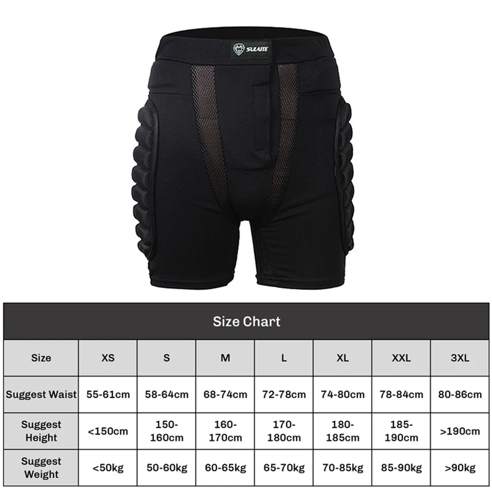 3D Heupbescherming EVA Butt Pads Beschermende Gevoerde Shorts Crash Pad