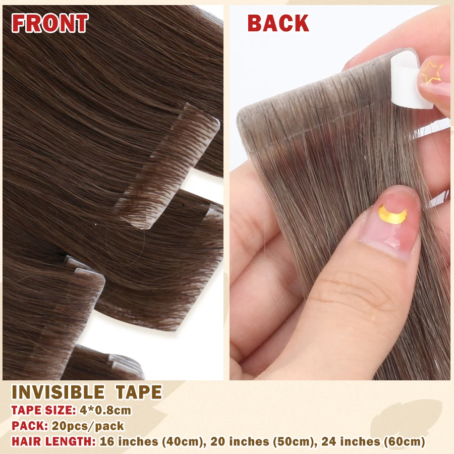 Human Hair Extensions Hair Extensions Neitsi Invisible Tape Hair Extensions Hand Tied Tape in Hair Extensions Human Natural Straight Adhesive Extension 20pc