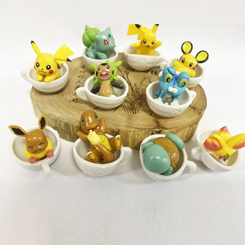 

10Pcs/Set Pokemon Action Figure Mini Cartoon Dolls 4CM Cute Pikachu Bulbasaur Eevee Anime Model Toy for Children Birthday Gifts