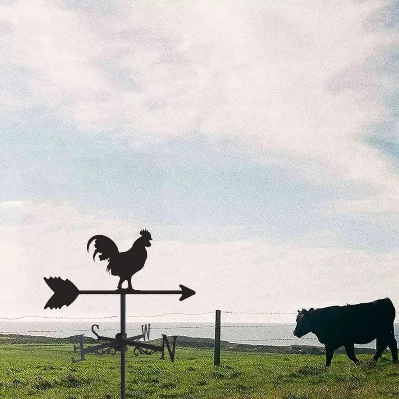 Garden Supplies Stainless Steel Creative Animal Rooster Roof Home Wind Indicator Outdoor Cupola Wind Direction Indicator Field