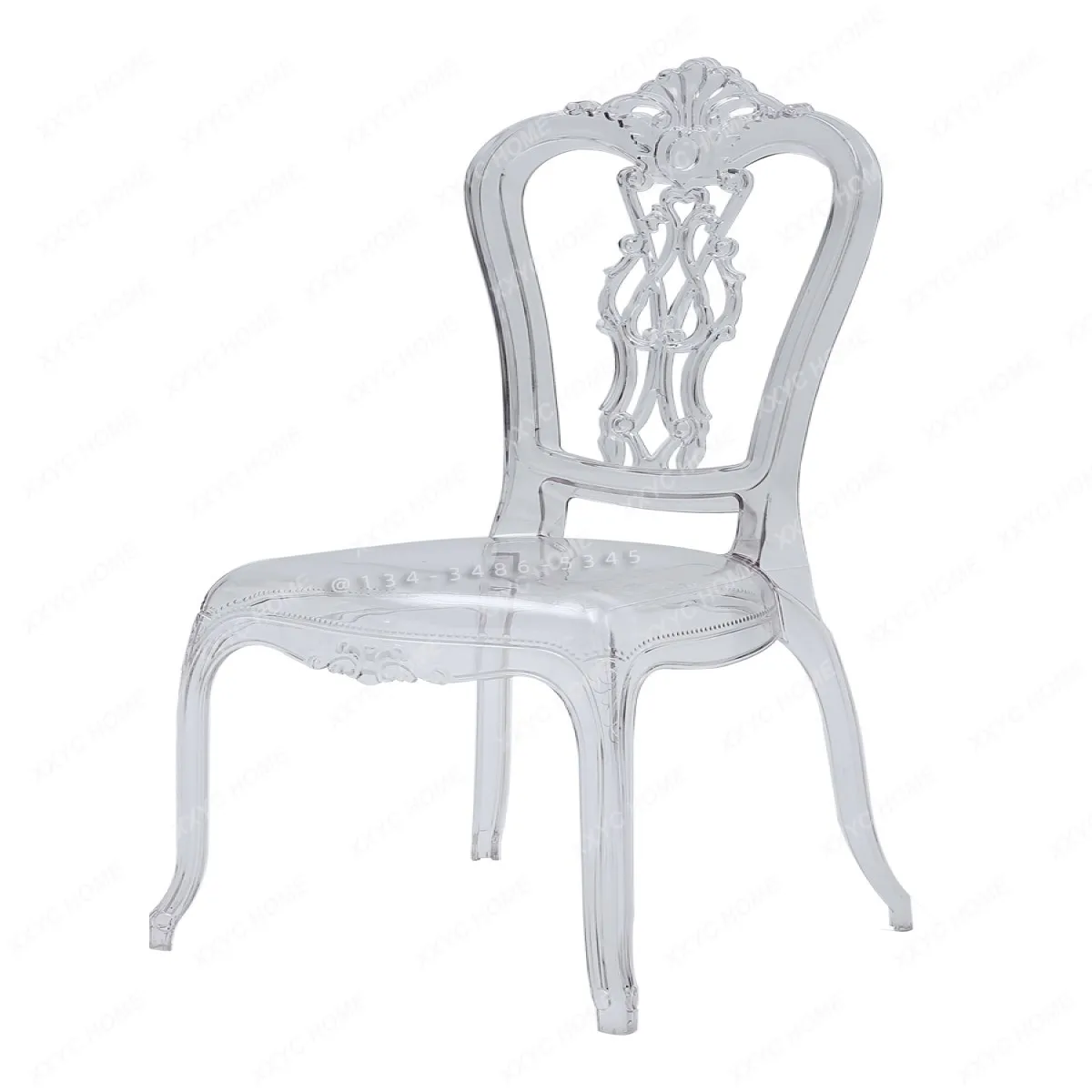 

Hotel wedding hall wedding banquet hall transparent crystal chair acrylic pc plastic one bamboo Napoleon chair
