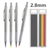 2.8mm Solid Woodworking Automatic Pencil Set with 2B Multicolor Lead Core Deep Hole Marking Architectural Design Marking Pen