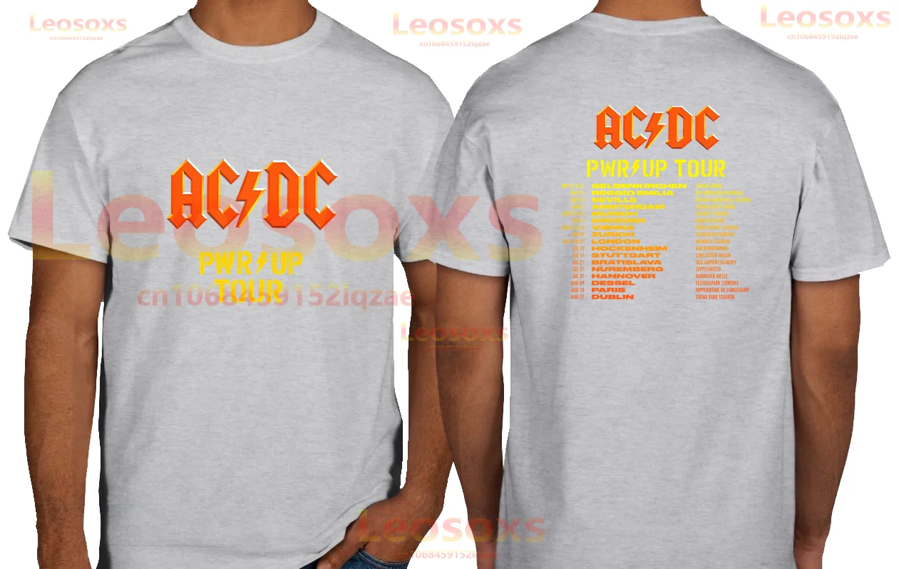 

[TEW] S-6XL Amazing Men's Touring AC Leosoxs T-Shirt DC Power Up 100% Cotton Street Casual Women's Short Sleeve