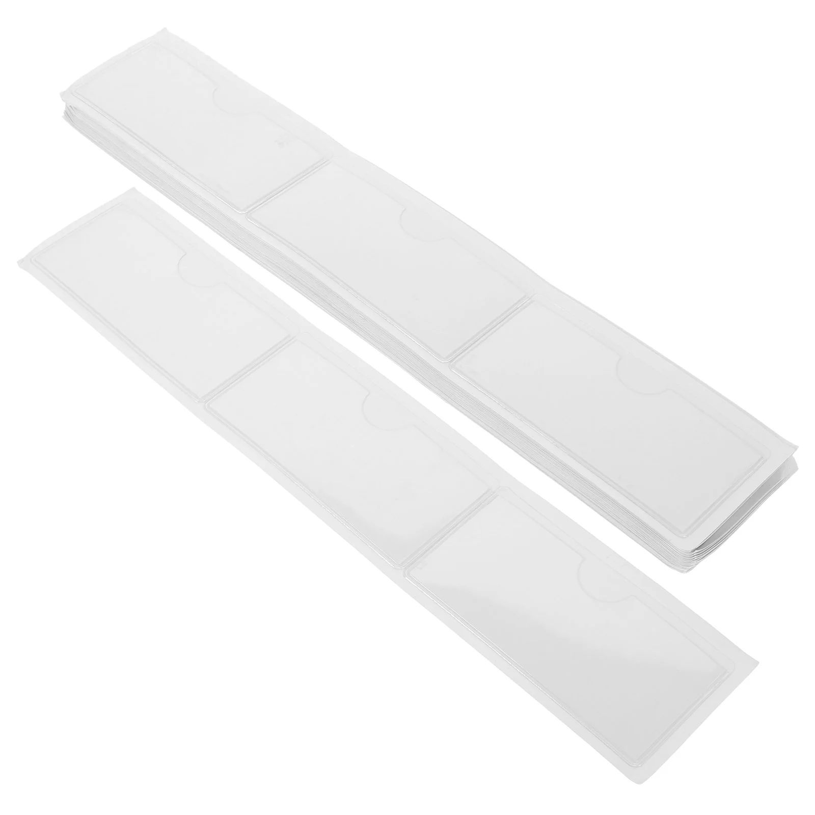 100 Pcs Label Set Plastic Card Holders Adhesive Pockets Horizontal Section Index Sleeves Pvc Protector