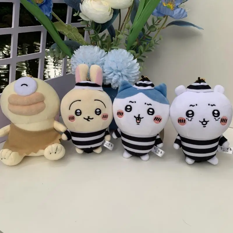 

Chiikawa Doll Pendant Kawaii MINISO Cute Hachiware Anime Usagi New Prison Uniform Version Cartoon Doll Backpack Pendant Kid Toys