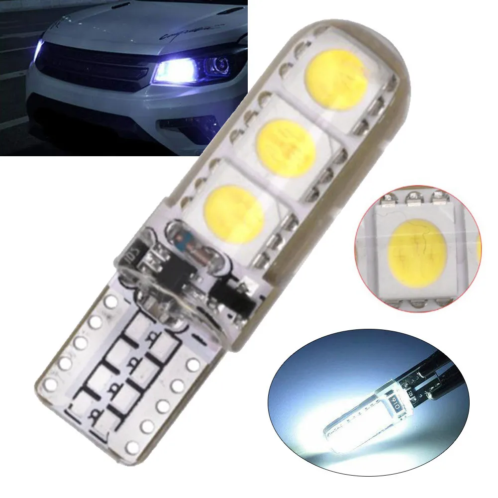 

2X Car LED T10 5050 6SMD Width Indicator Light Trunk License Plate Light White Trunk Licence Plate Lights