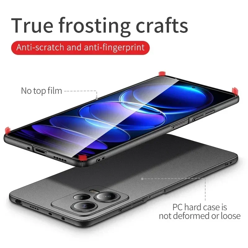For XIAOMI Redmi Note 12 12S Pro Plus 4G 5G Hard PC Shockproof Cover Luxury Lightweight Ultra Slim Matte Case Covers — view 3