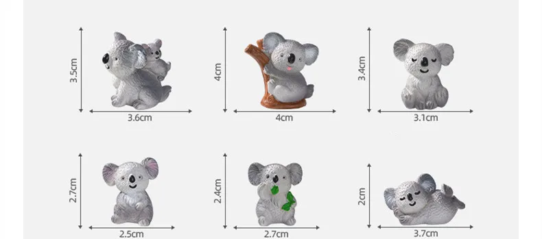 Description Picture 2 of itemSculptures & Figurines Miniatures Cute Koala Animal Micro Landscape Ornaments For Home Decorations Room Decor Desk Accessories