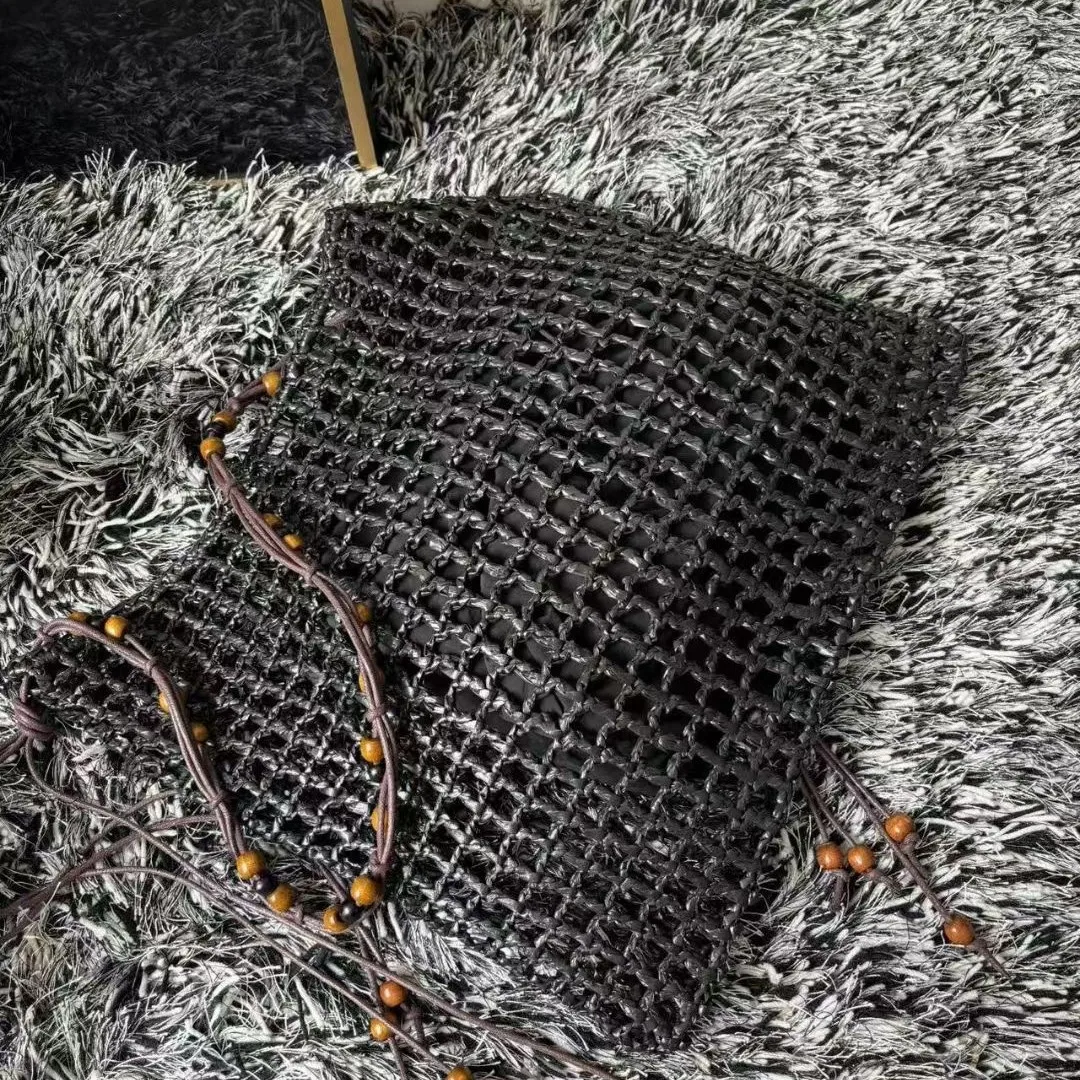Summer Woven Beach Bag Women Mesh Rope Knitted Handbags Reticulate Hollow Shoulder Bag Ladies Travel Large Capacity Shopper Tote