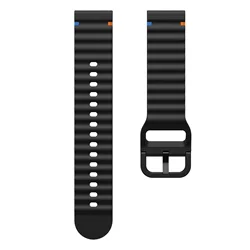 Breathable Silicone Sport Wristband Strap, 22mm Smartwatch Accessory for OnePlus Watch 3 2 1 (Black)