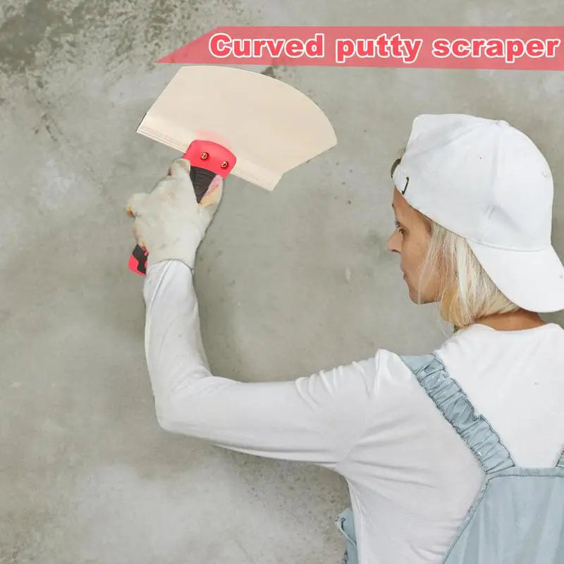 Curved Bucket Scoop Stainless Steel Putty Scraper Portable Hand Tool For Plasterboard
