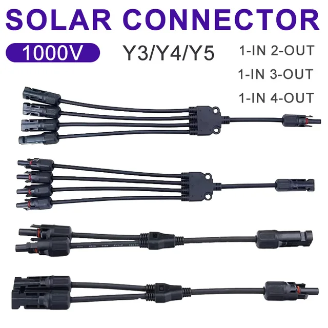 30A Photovoltaic PV Connector Y Type Adapter 1000V Parallel Connection Solar Panel 1 To 2/3/4 PV Plug Solar Cell Connector 1