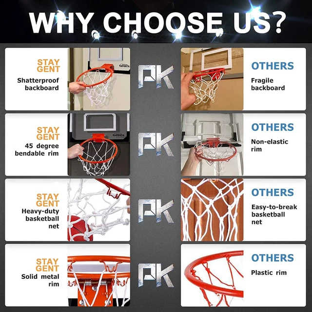 Basketball Kids Pro Indoor Mini Basketball Hoop Set Door Wall Complete  Accessories