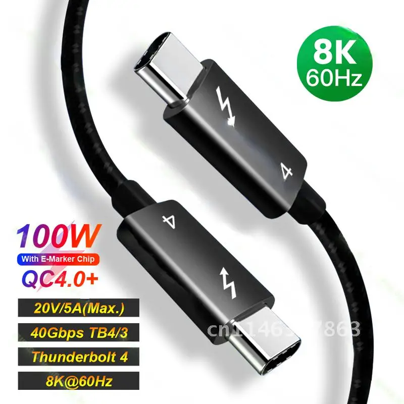 

Кабель USB 4 40 Гбит/с Thunderbolt 4/3 Type C для Type C PD 100 Вт 8K кабель для передачи данных для Macbook Thunderbolt 4