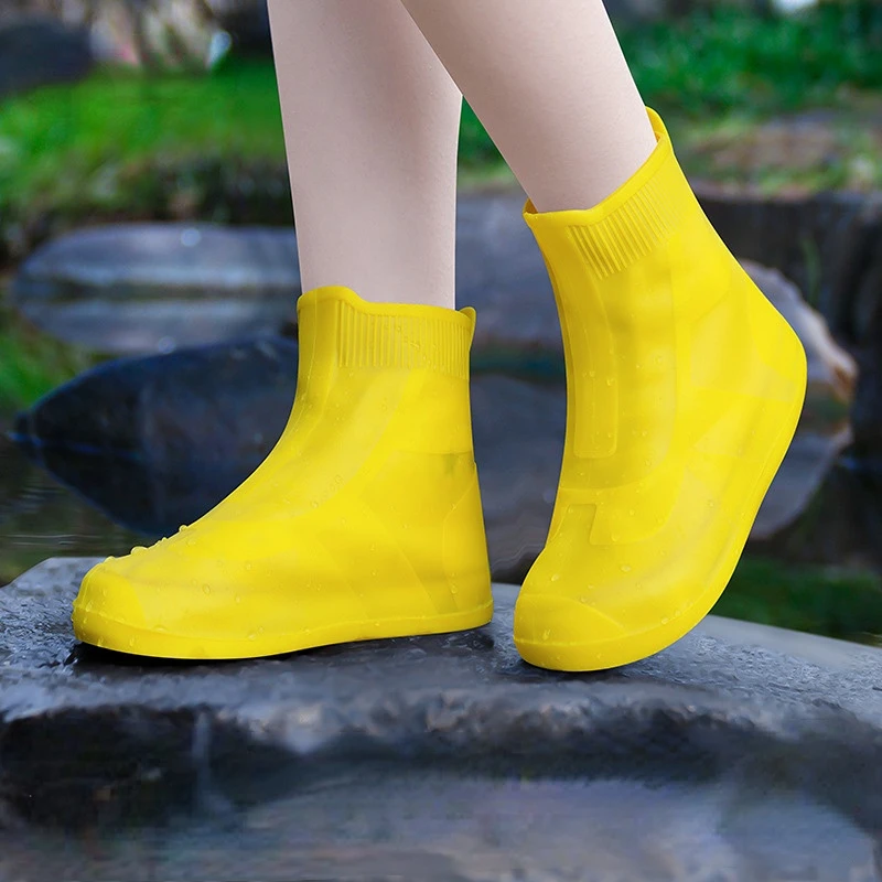 New Women Silicone Rain Shoes Covers Waterproof Shoes Protectors Unisex Rain Boots For Indoor Outdoor Rainy Days