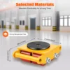 6T Machinery Mover Heavy Duty Machine Dolly Skate Machinery 4 Roller Mover Cargo Trolley Cart 360° Rotation Red/Yellow 5