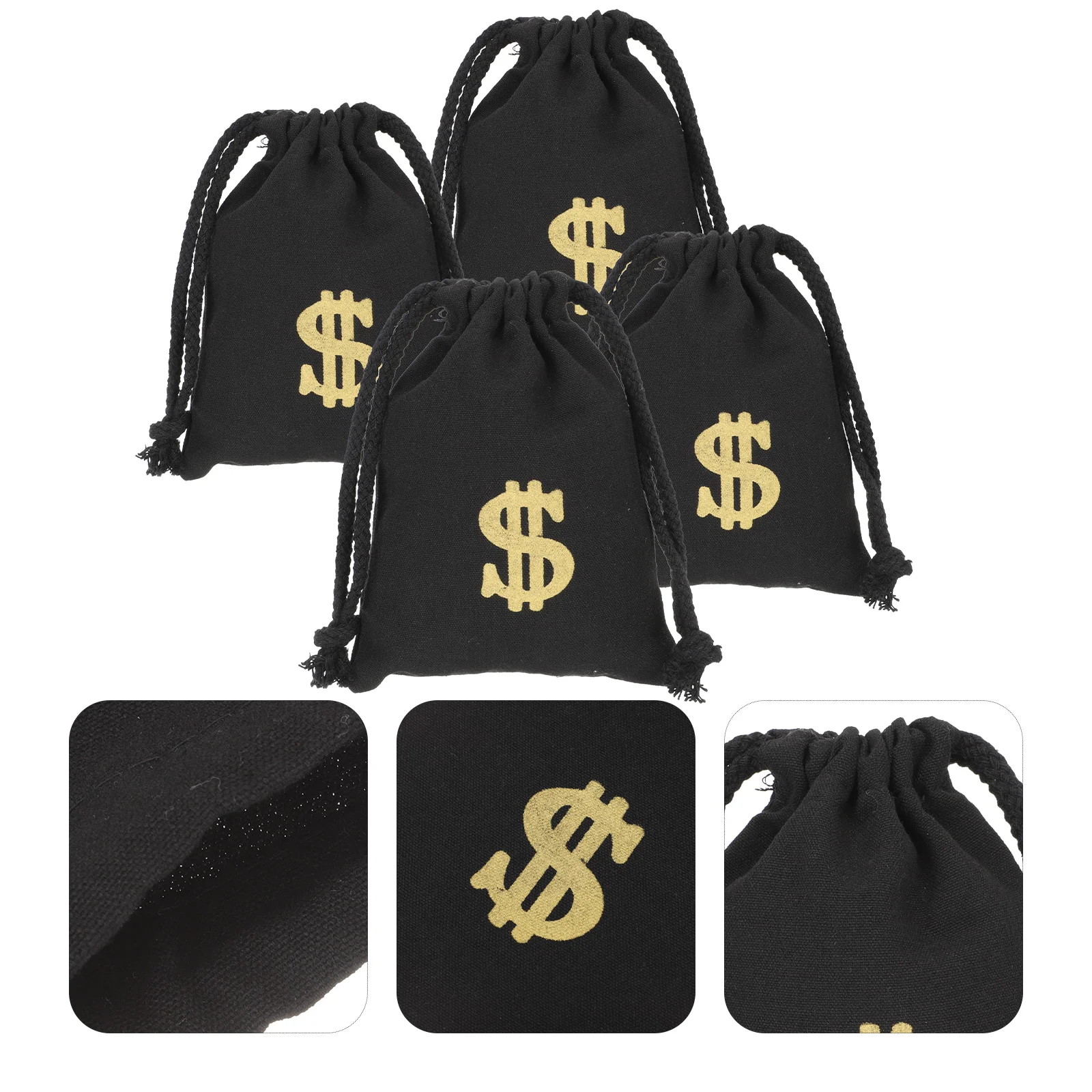 

4 Pcs Dollar Sign Drawstring Bags Money Drawstring Pouches Gift Storage Pouches