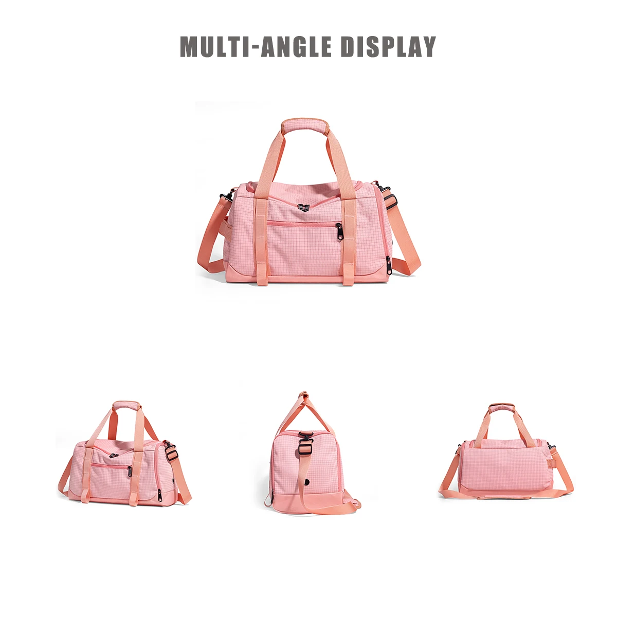 Plaid Sports Bag Women's Wet and Dry Separation Fitness Bag Men's Outdoor Large-Capacity Messenger Travel Bag with Shoe Warehous